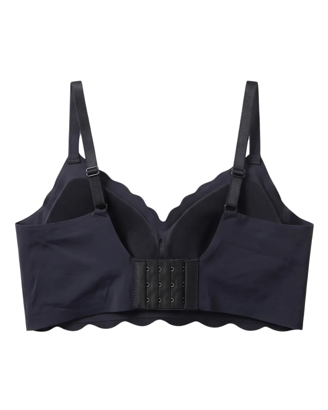 Seamless Padded Bra - Scallop Heart - Black