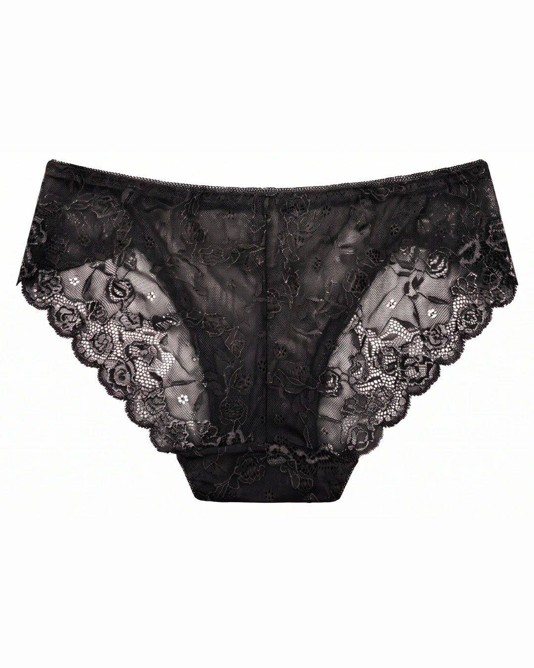 Brief Panty - Floral Lace - Black