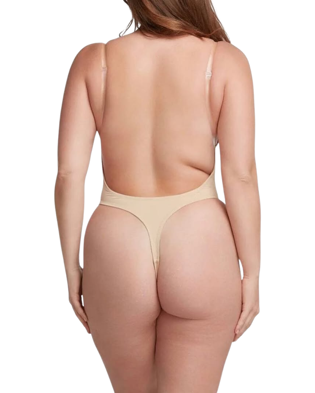 Backless Deep Plunge Neck Bodysuit - SlimSculpt