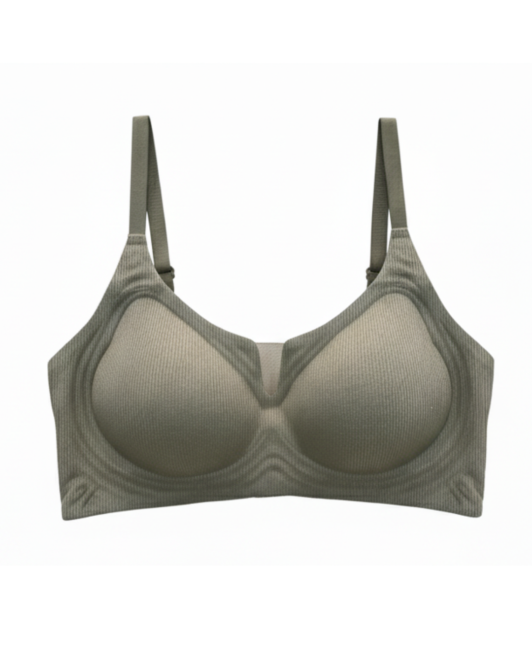 Padded Seamless Curve Bra - Olive Green
