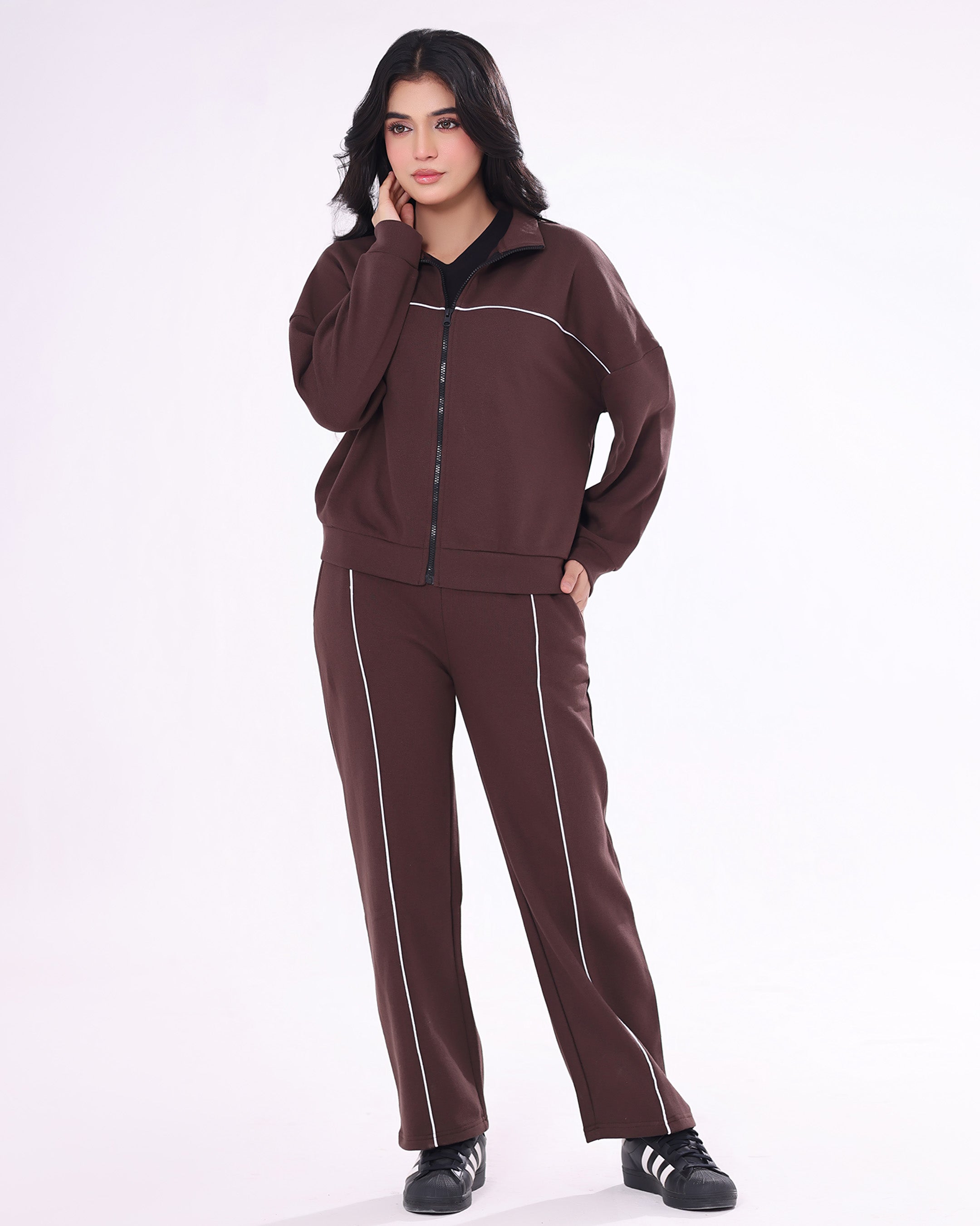 Fleece Tracksuit – Daily Move - Brown