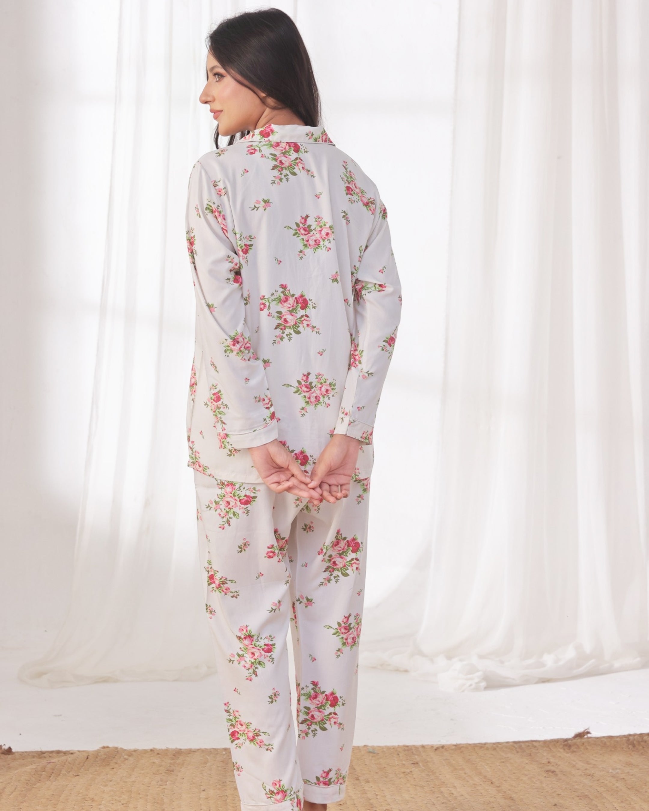 Linen Pajama Suit - Blossom Dream