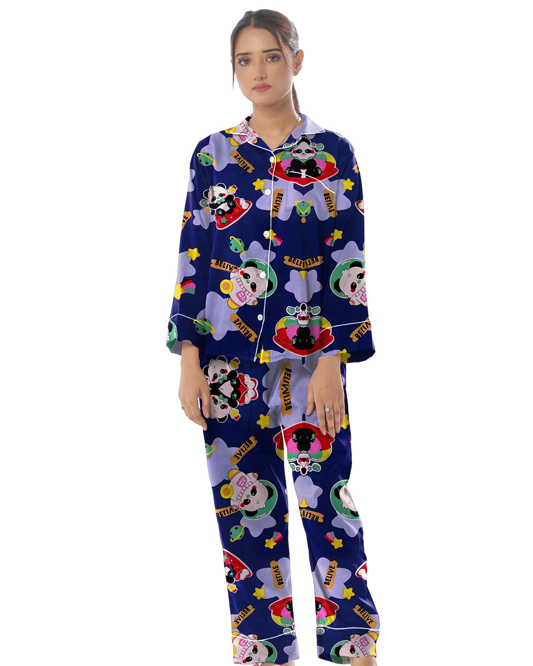 Sajiero Linen Pajama Suit - Starry Mood