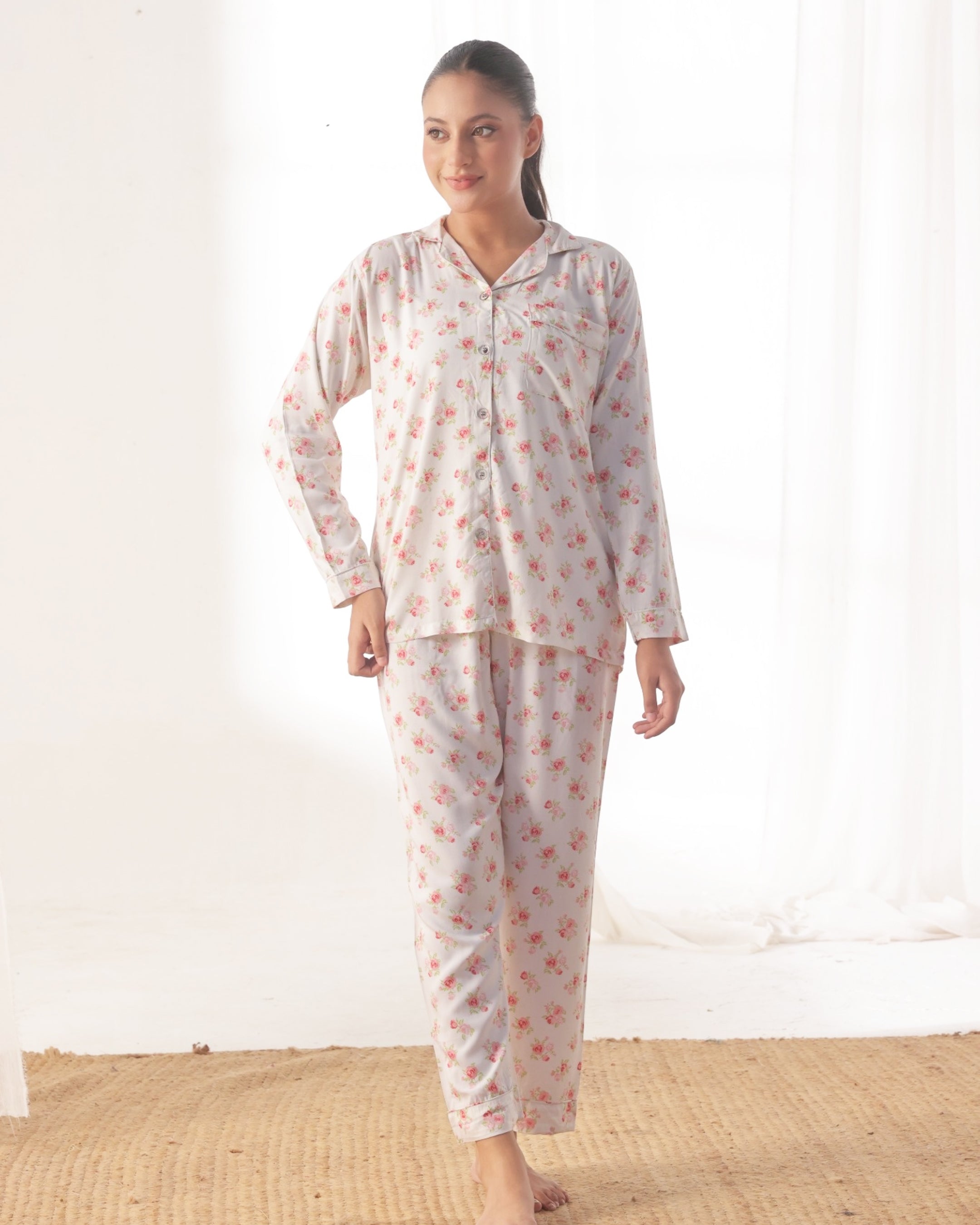 Linen Pajama Suit - Rose Whisper