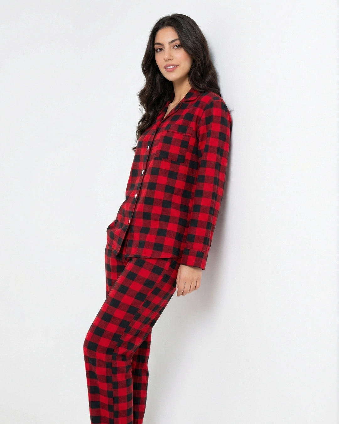 Linen Pajama Suit - Red Plaidra