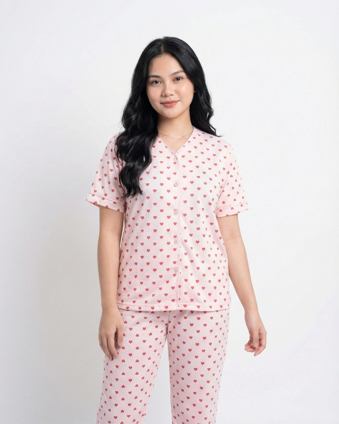 Cotton PJ Set - Heart Bliss - Pink