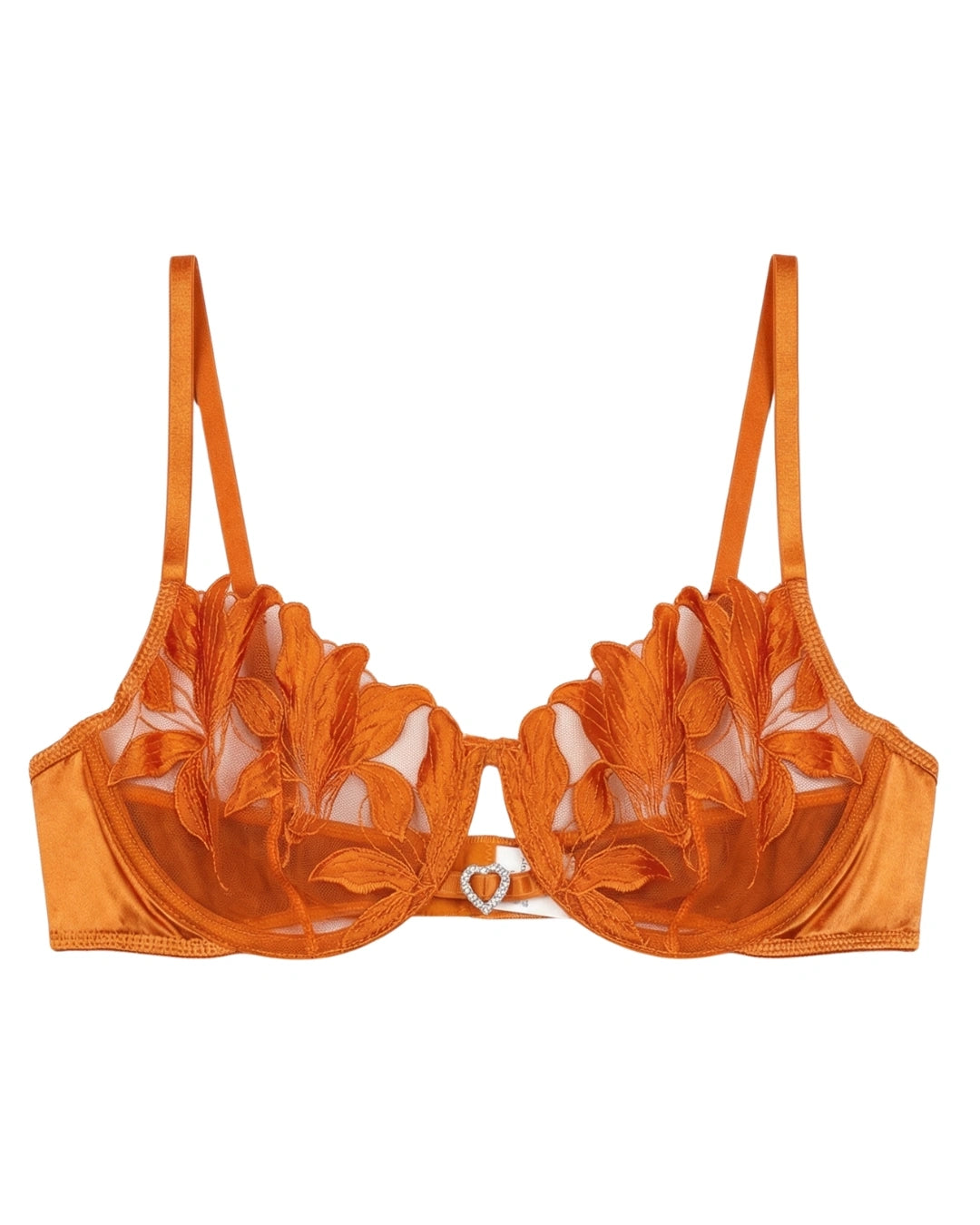 Non Padded Bra Set - Roselle Bloom - Rust