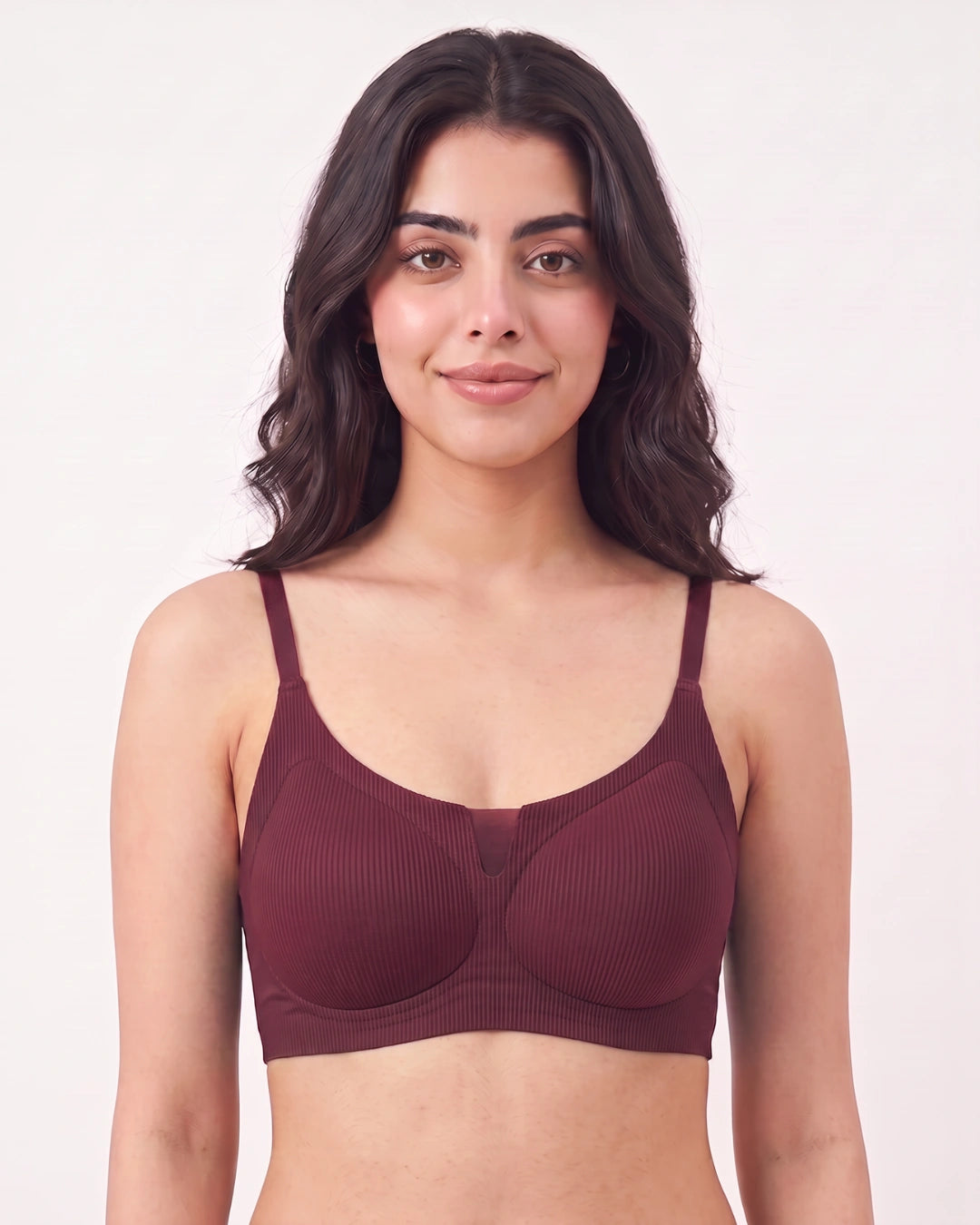 Padded Seamless Curve Bra - Maroon