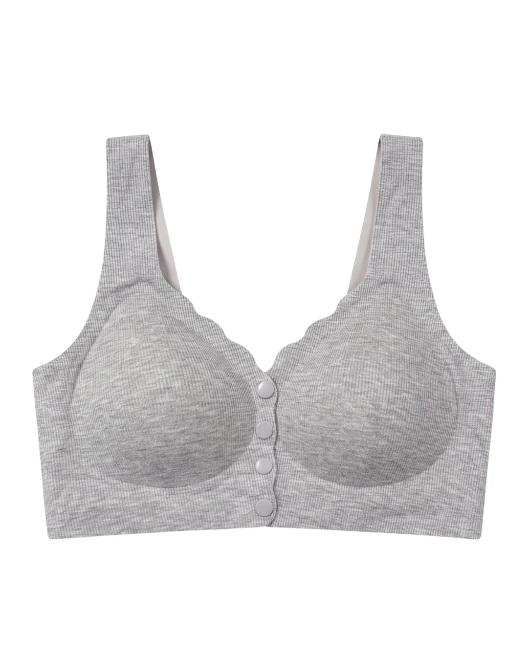 Front-Button Bra - Zova - Grey