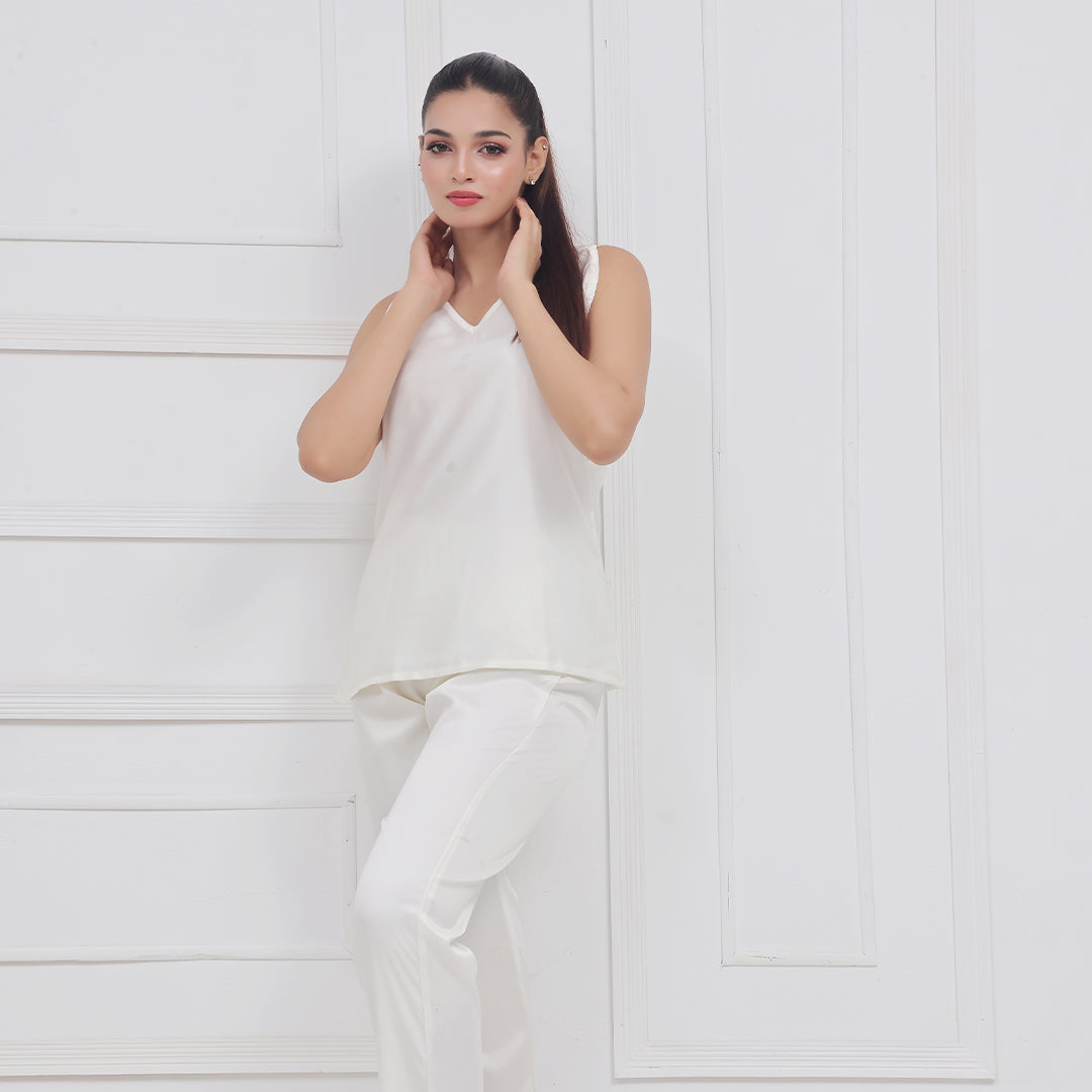 Silk Sleeveless Pj Suit - Dream Silk
