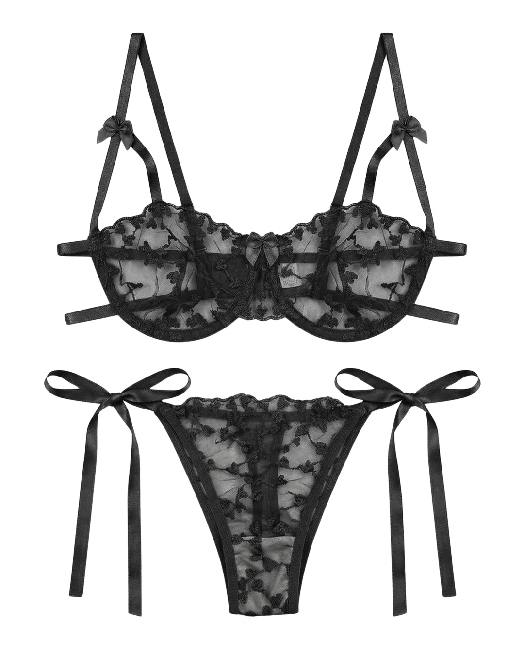 Non Padded Bra Set - Arvessa - Black