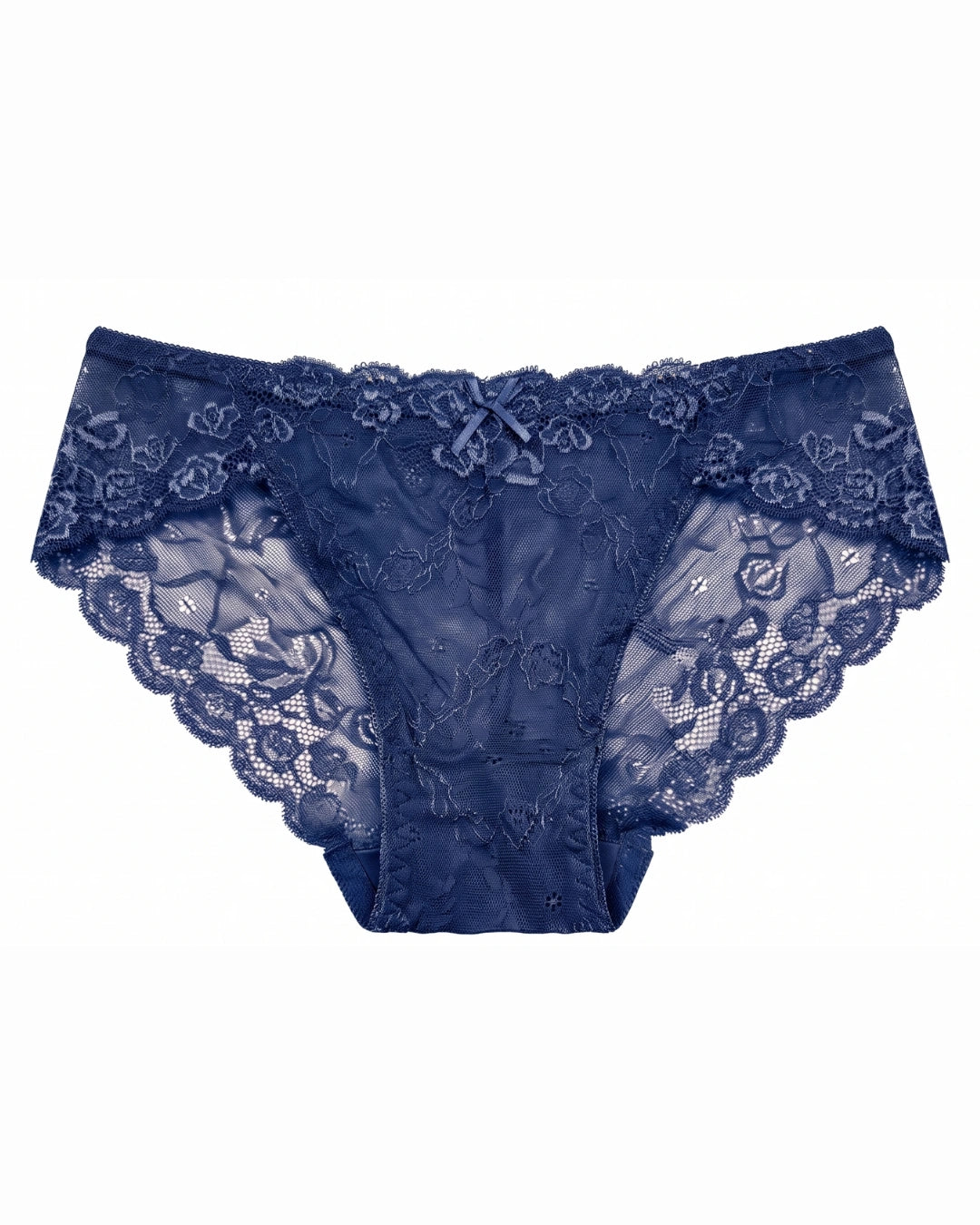 Brief Panty - Floral Lace - Navy Blue