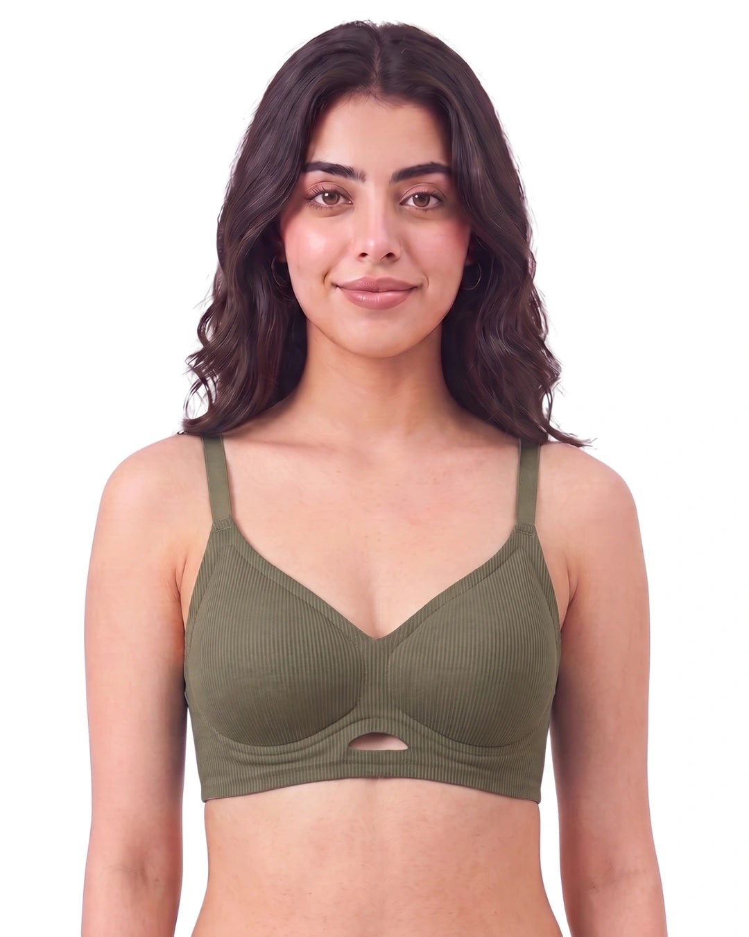 Seamless Padded Bra - Vinoa - Olive Green