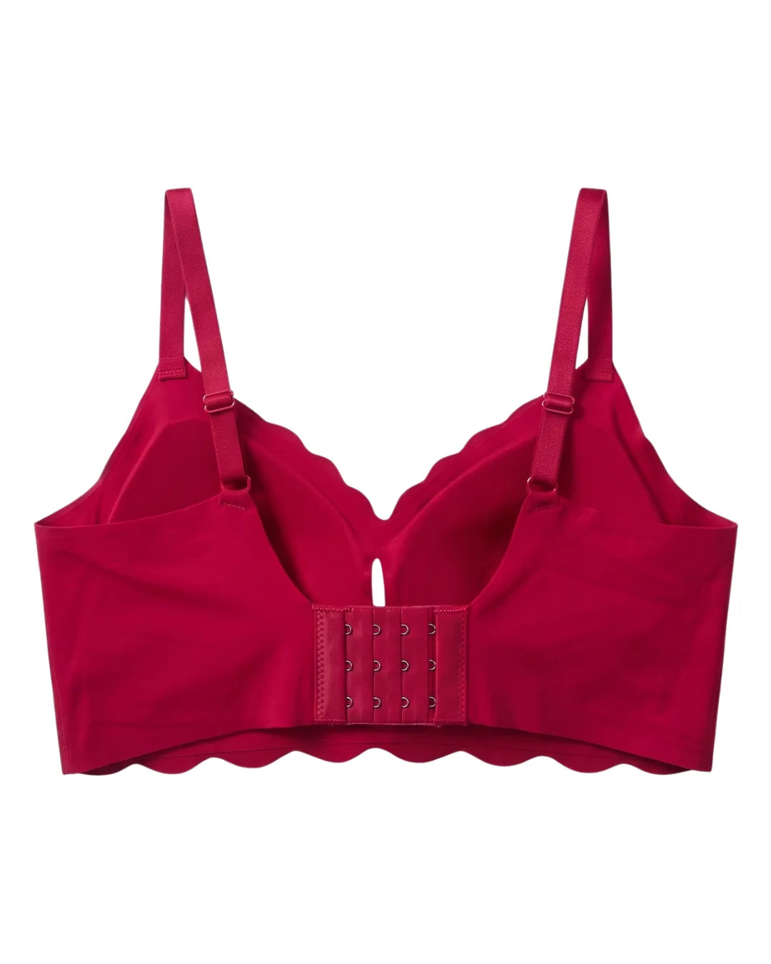 Seamless Padded Bra - Scallop Heart - Maroon