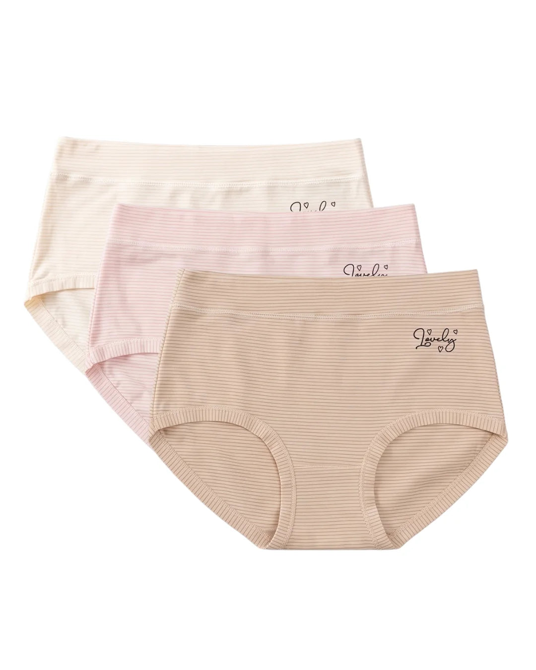 Pack Of 3 - Brief Panties - Soft Hearts
