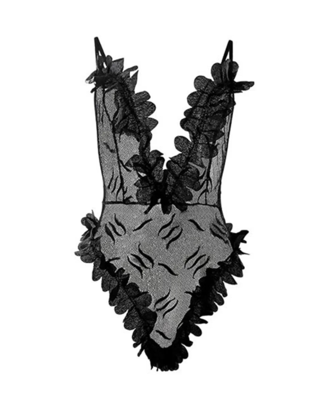 Babydoll Lingerie Bodysuit - Florence - Black