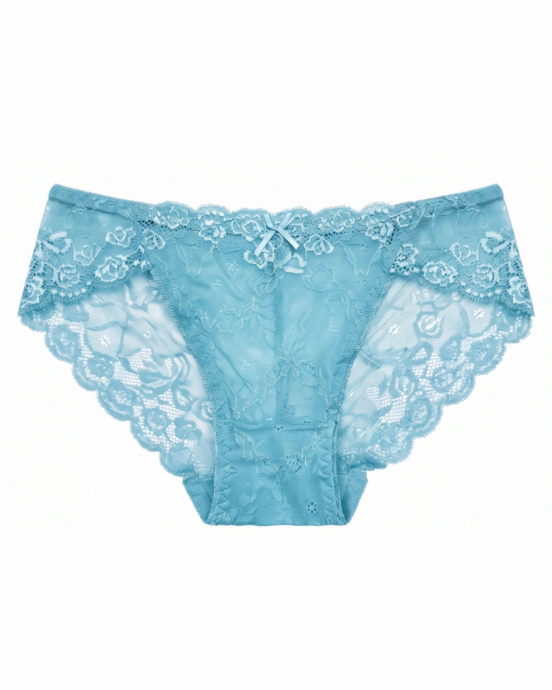 Brief Panty - Floral Lace - Sky Blue