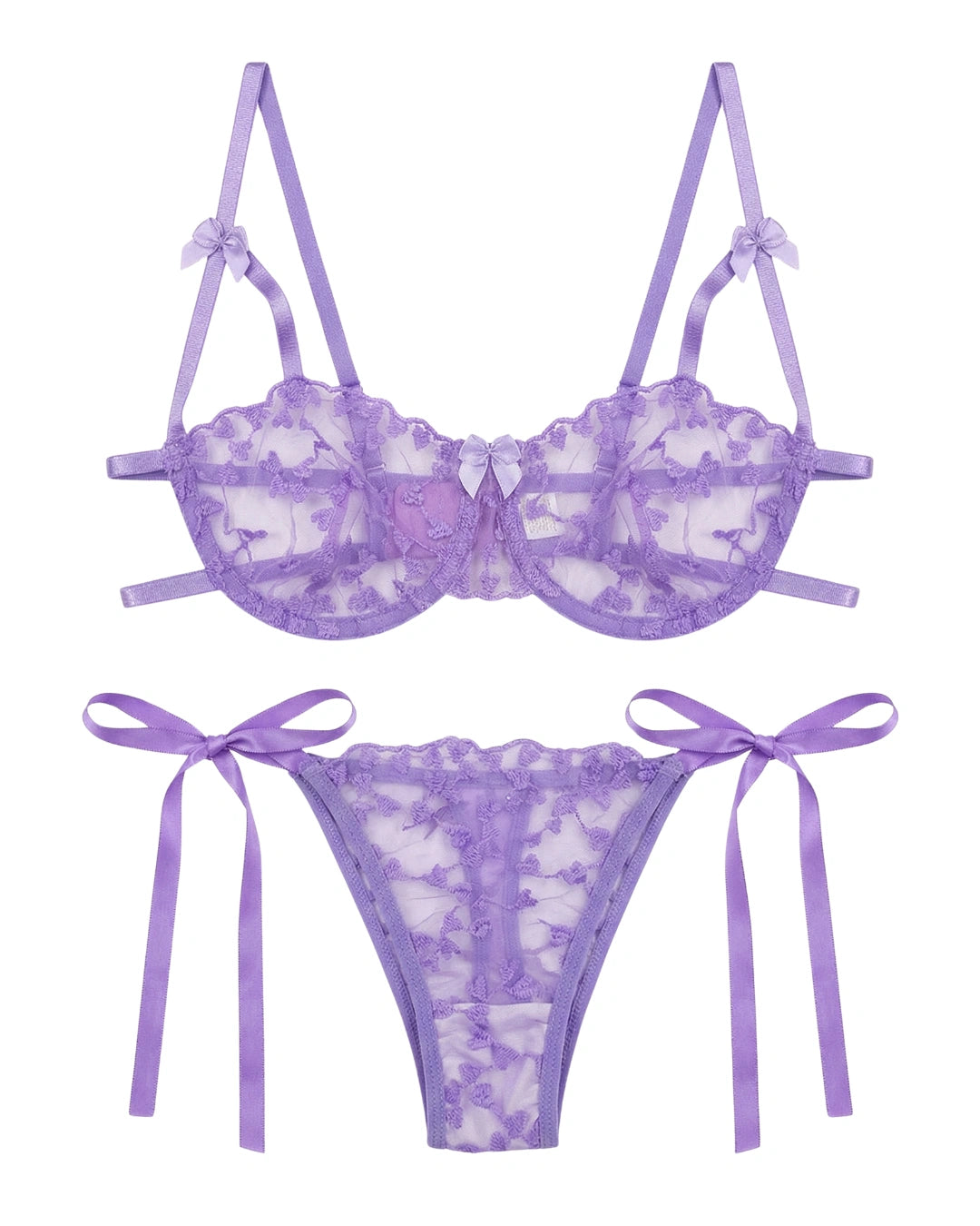 Non Padded Bra Set - Arvessa - Purple