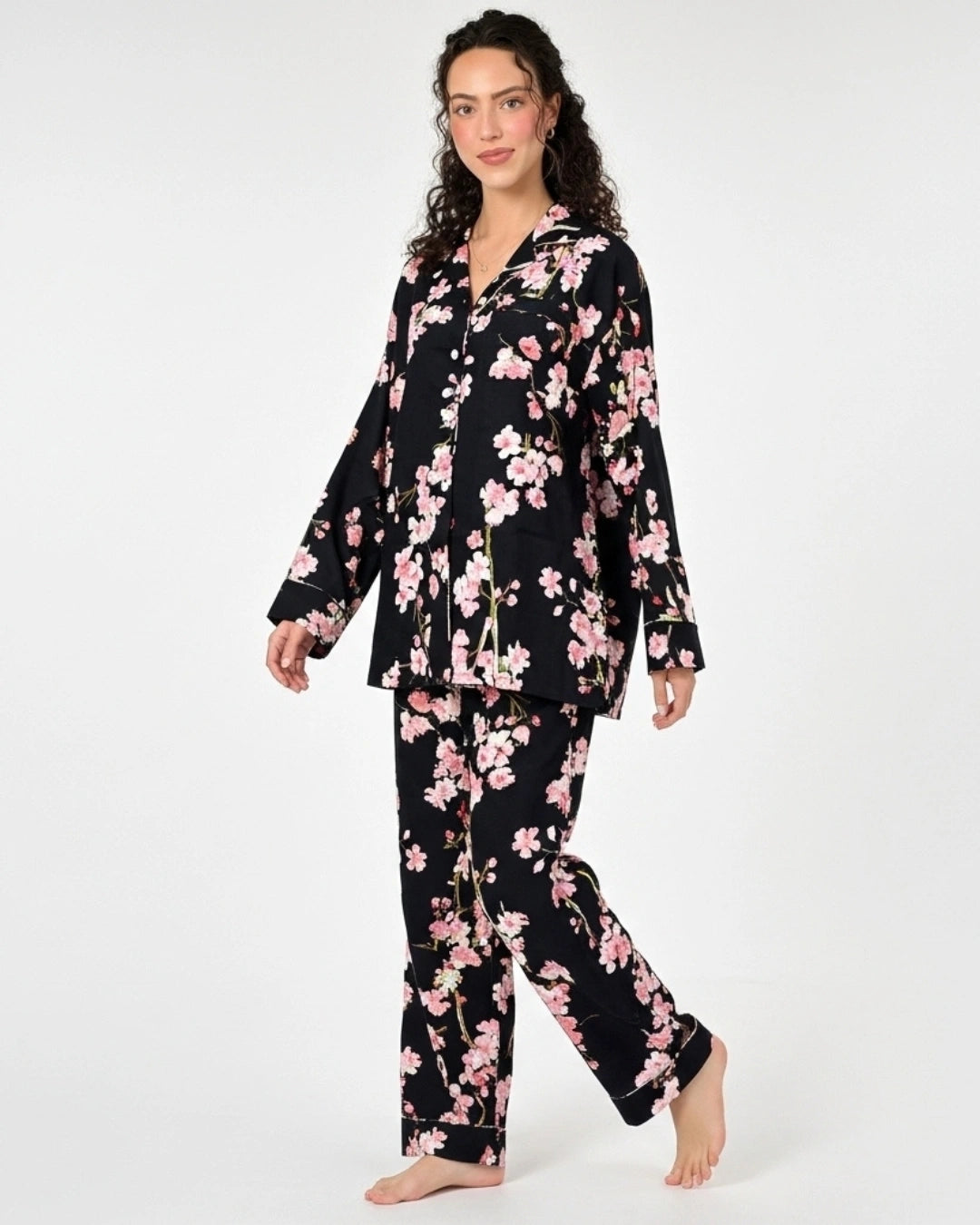 Linen Pajama Suit - Petal Print