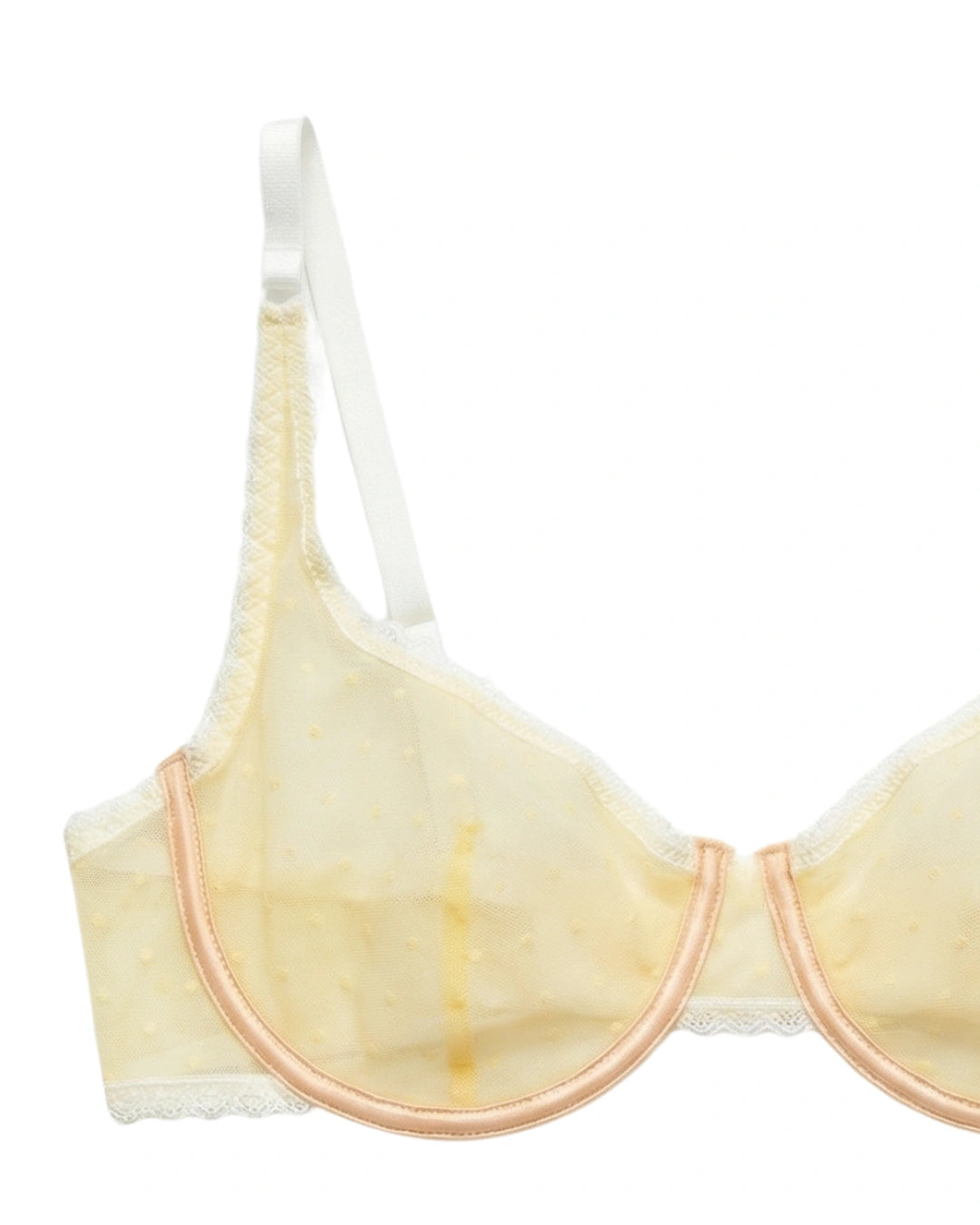 Non Padded Underwired Bra Set - Dot Mesh