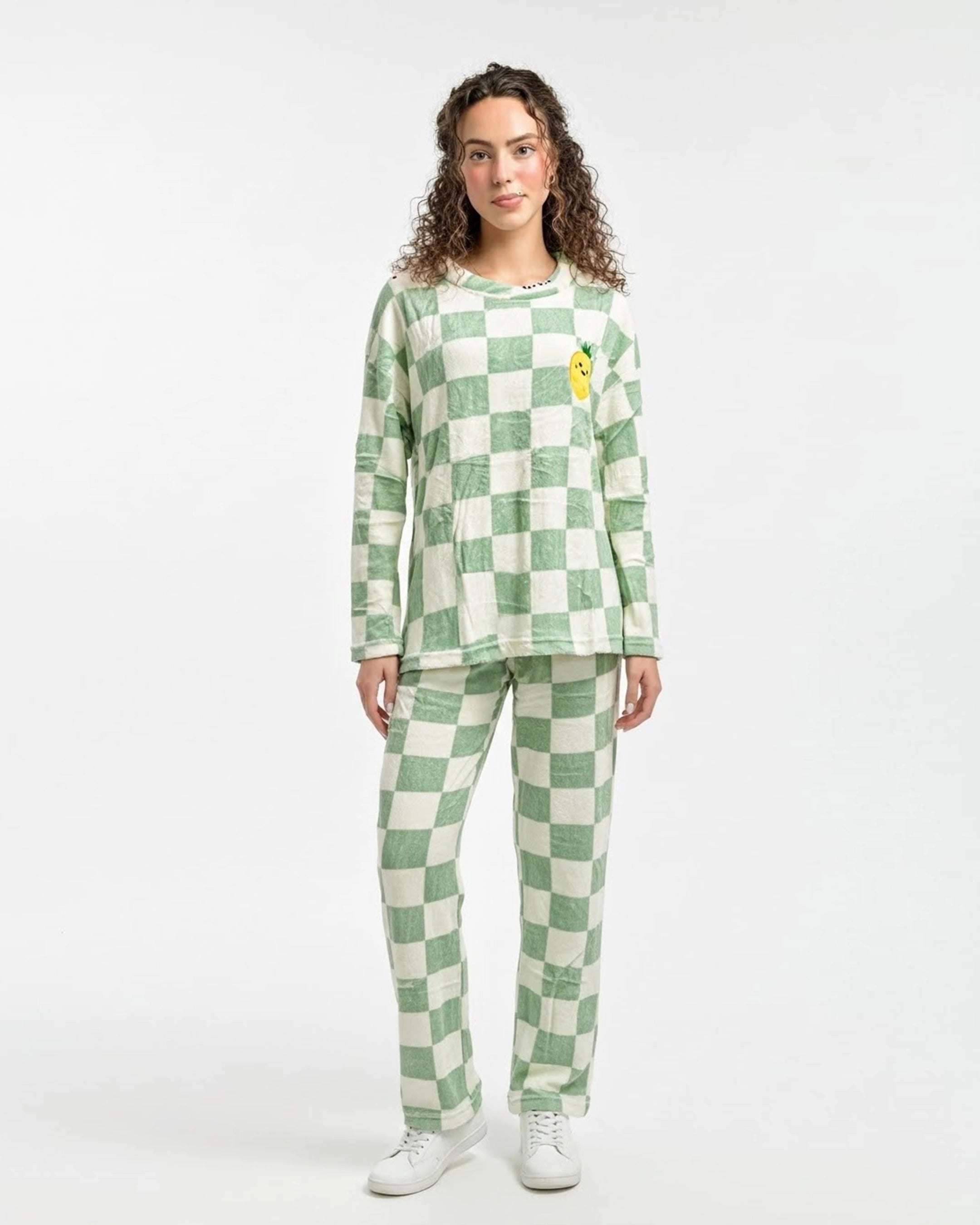 Fleece Pajama Suit - Mint Check
