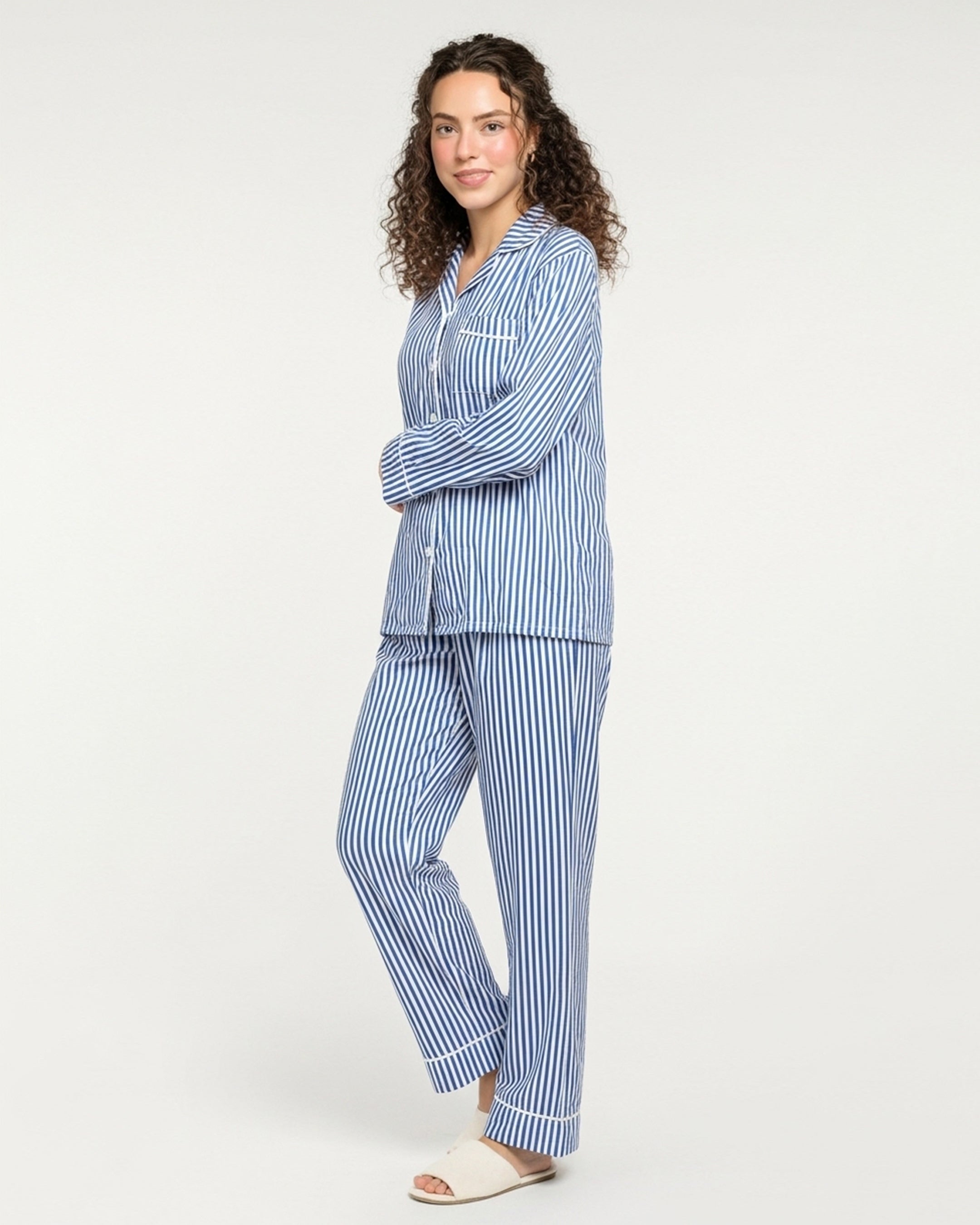 Linen Pajama Suit - Breeze Line