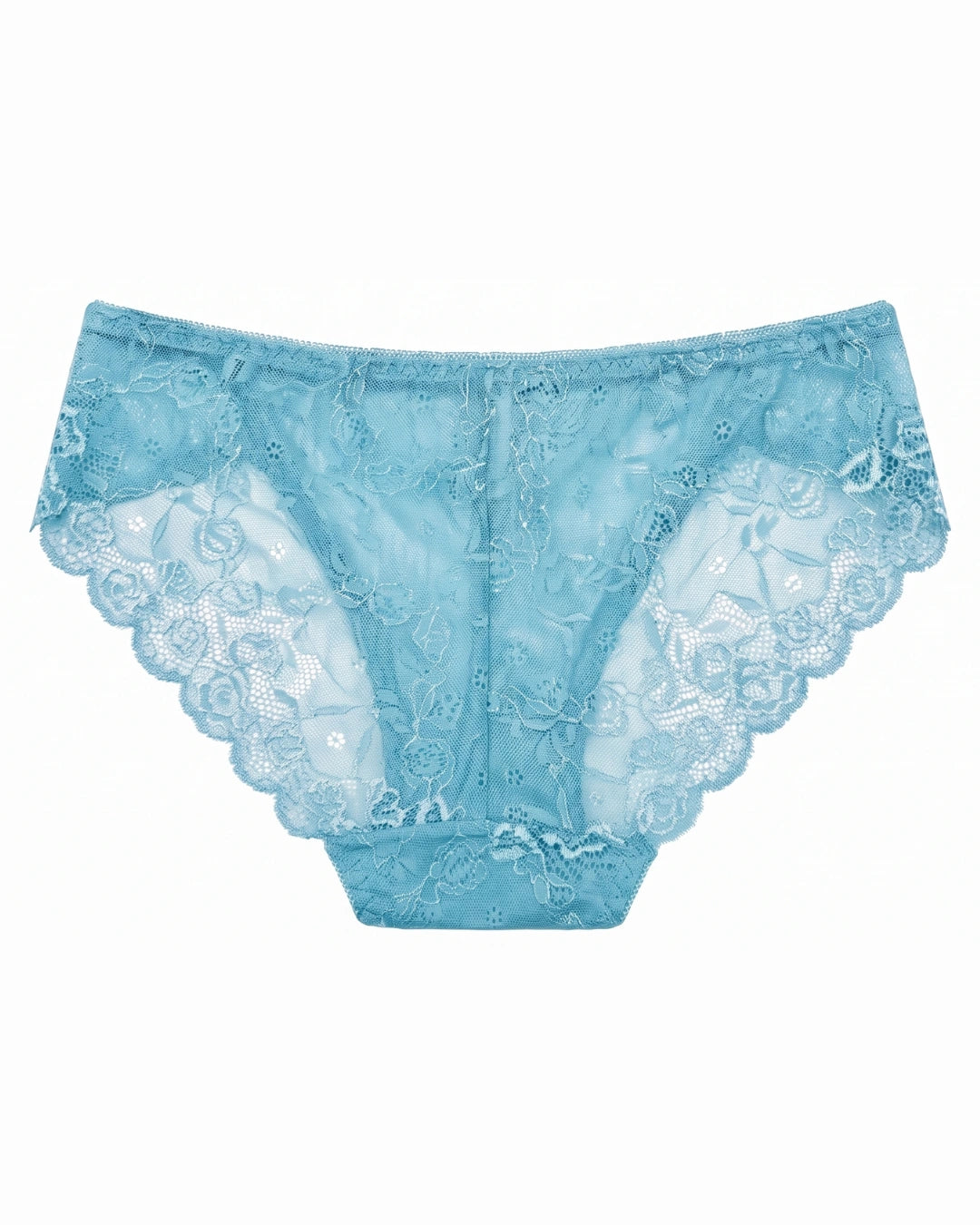 Brief Panty - Floral Lace - Sky Blue