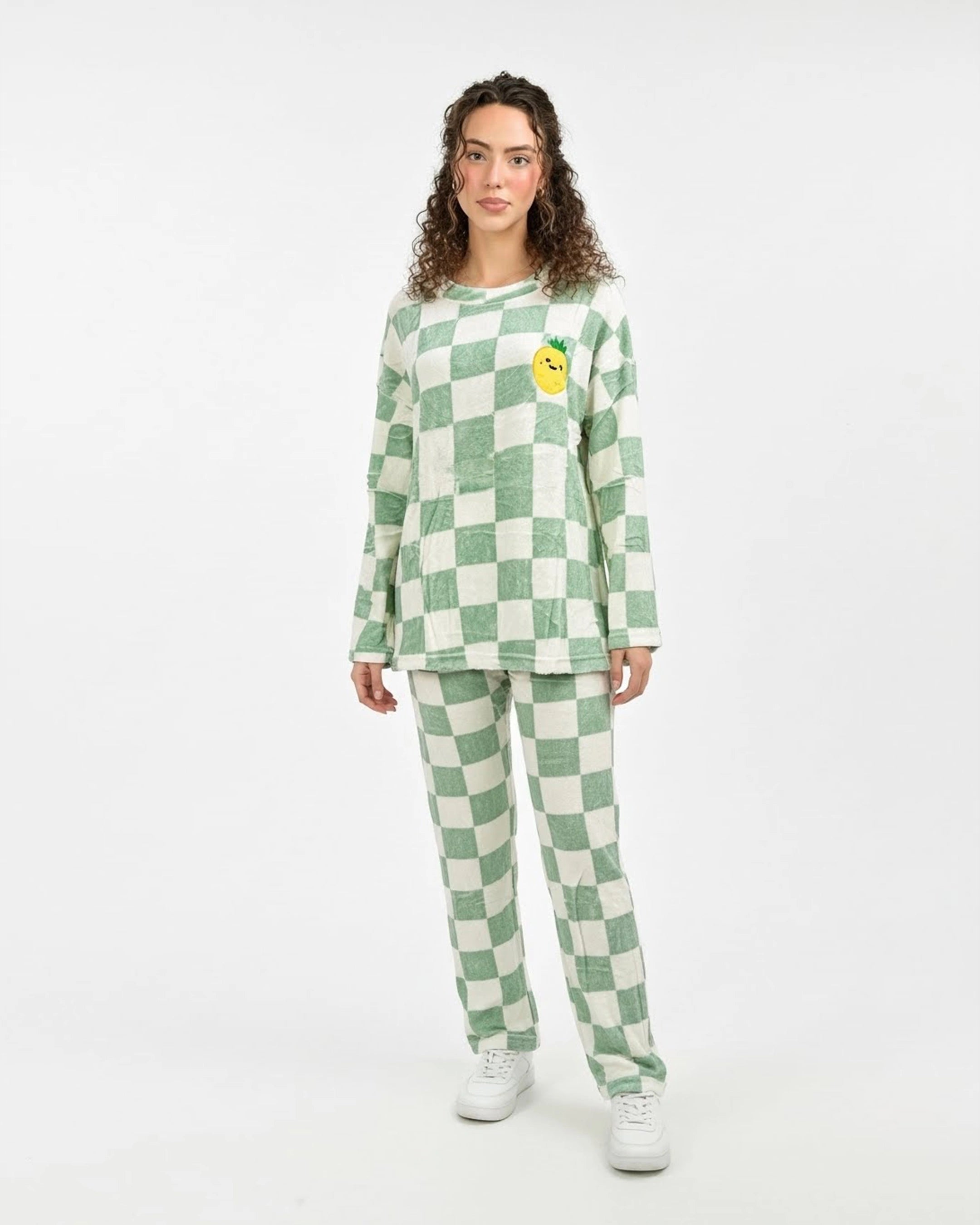 Fleece Pajama Suit - Mint Check