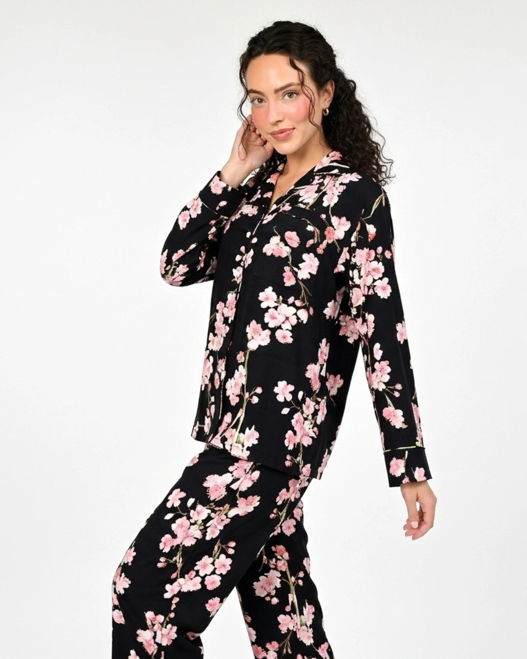 Linen Pajama Suit - Petal Print