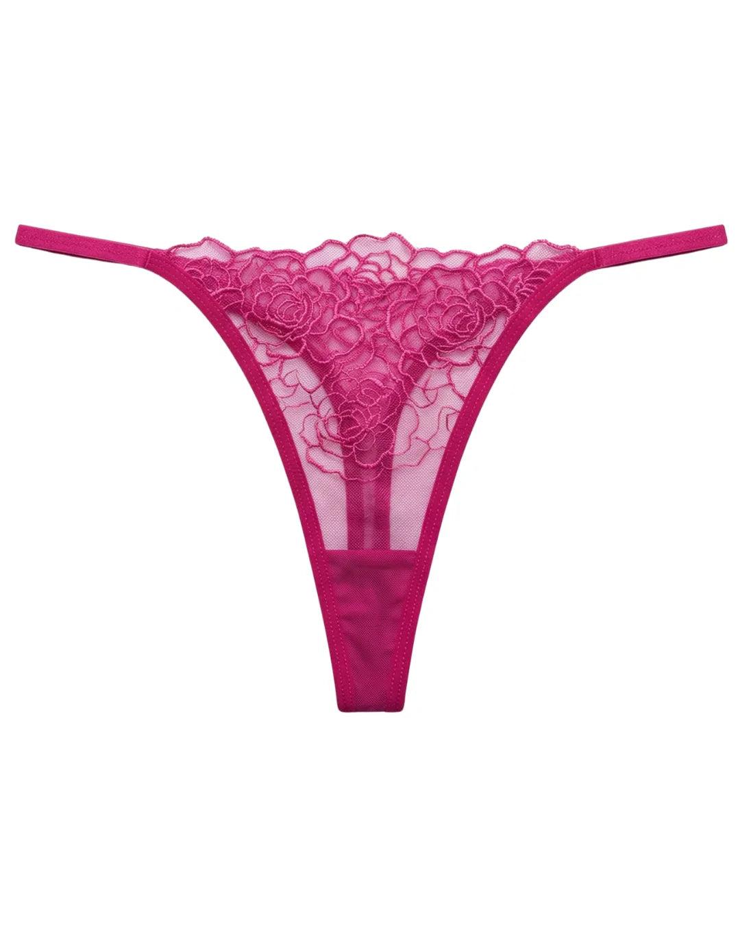Non Padded Bra Set - Ivory Bloom - Pink
