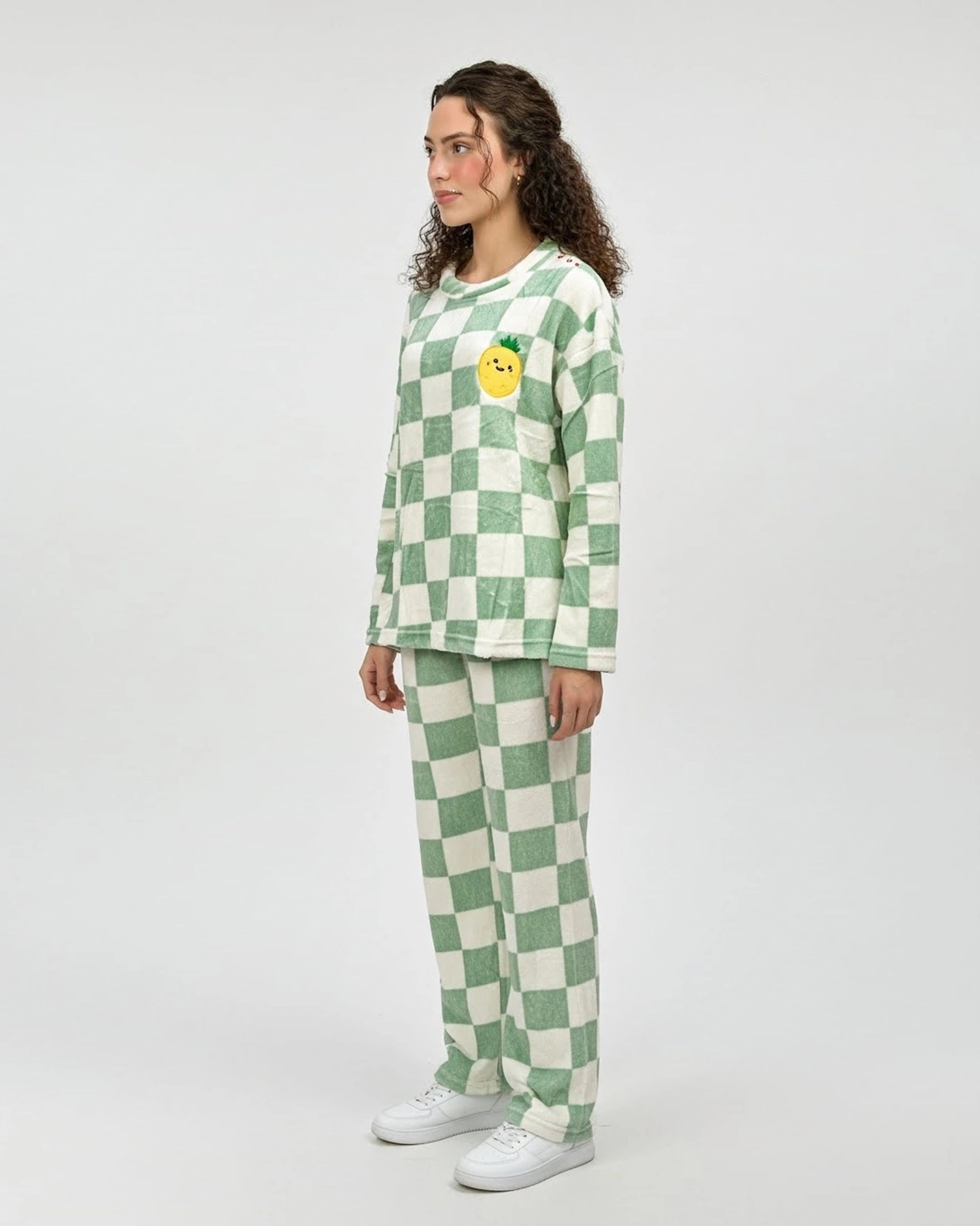 Fleece Pajama Suit - Mint Check