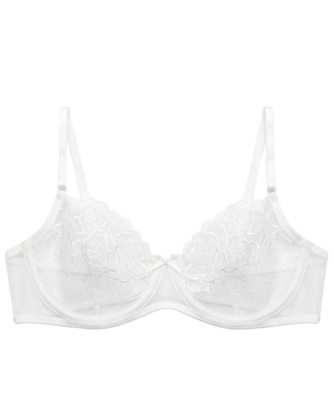 Non Padded Bra Set - Ivory Bloom - White