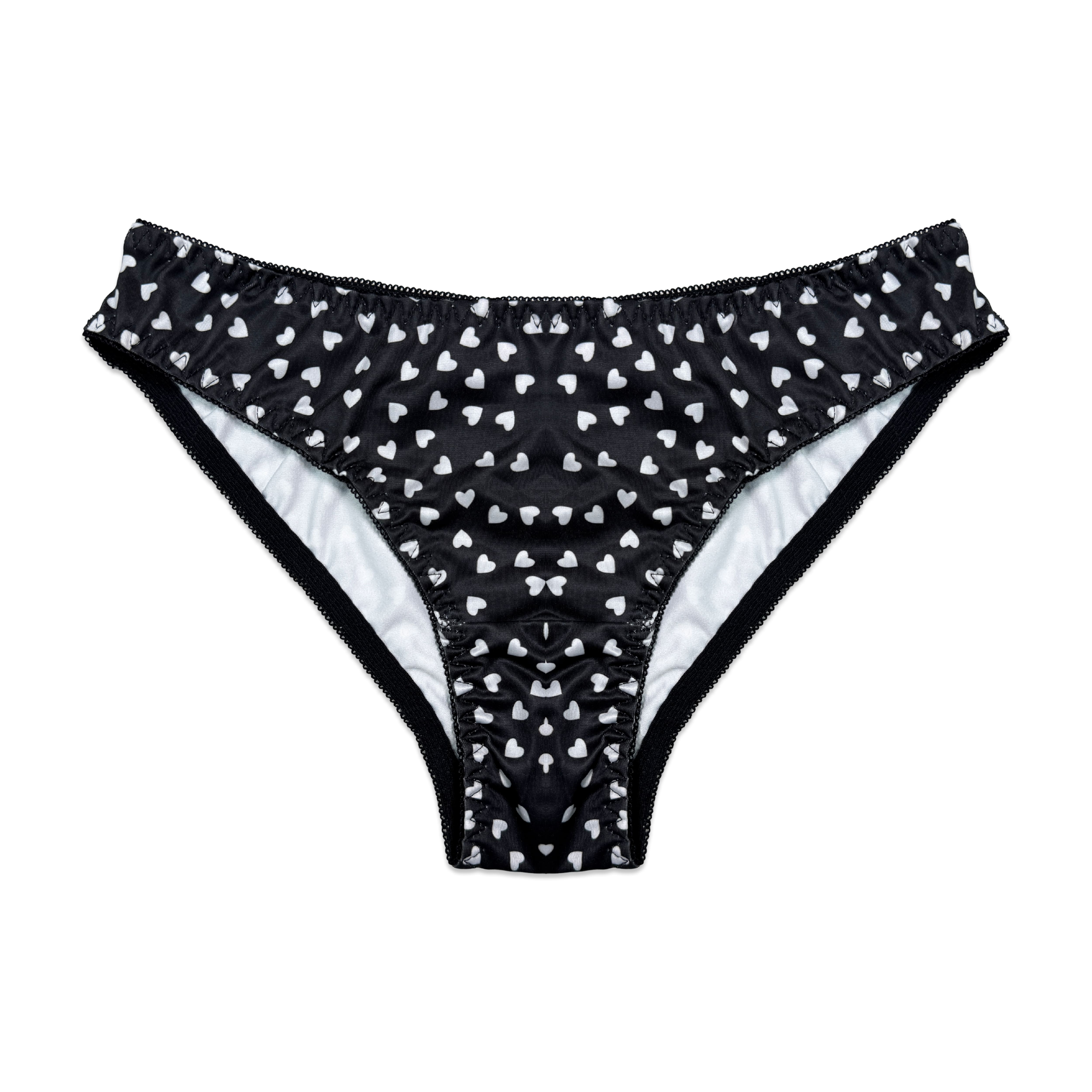 Hearts Printed Padded Bra and Panty Set