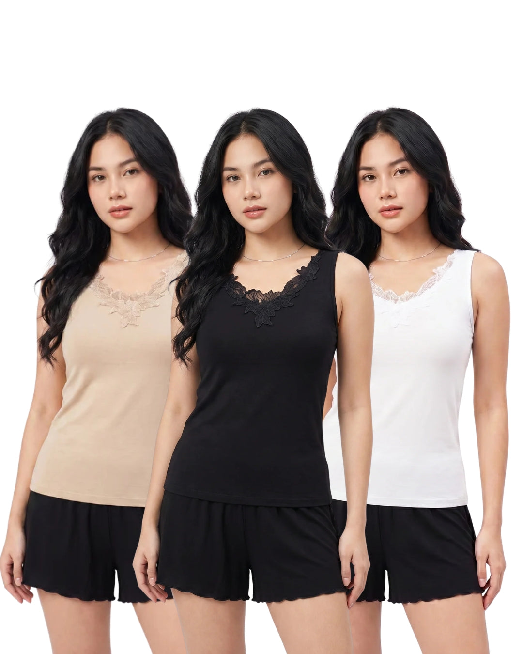 Pack Of 3 - Soft Cotton Camisole - Embella