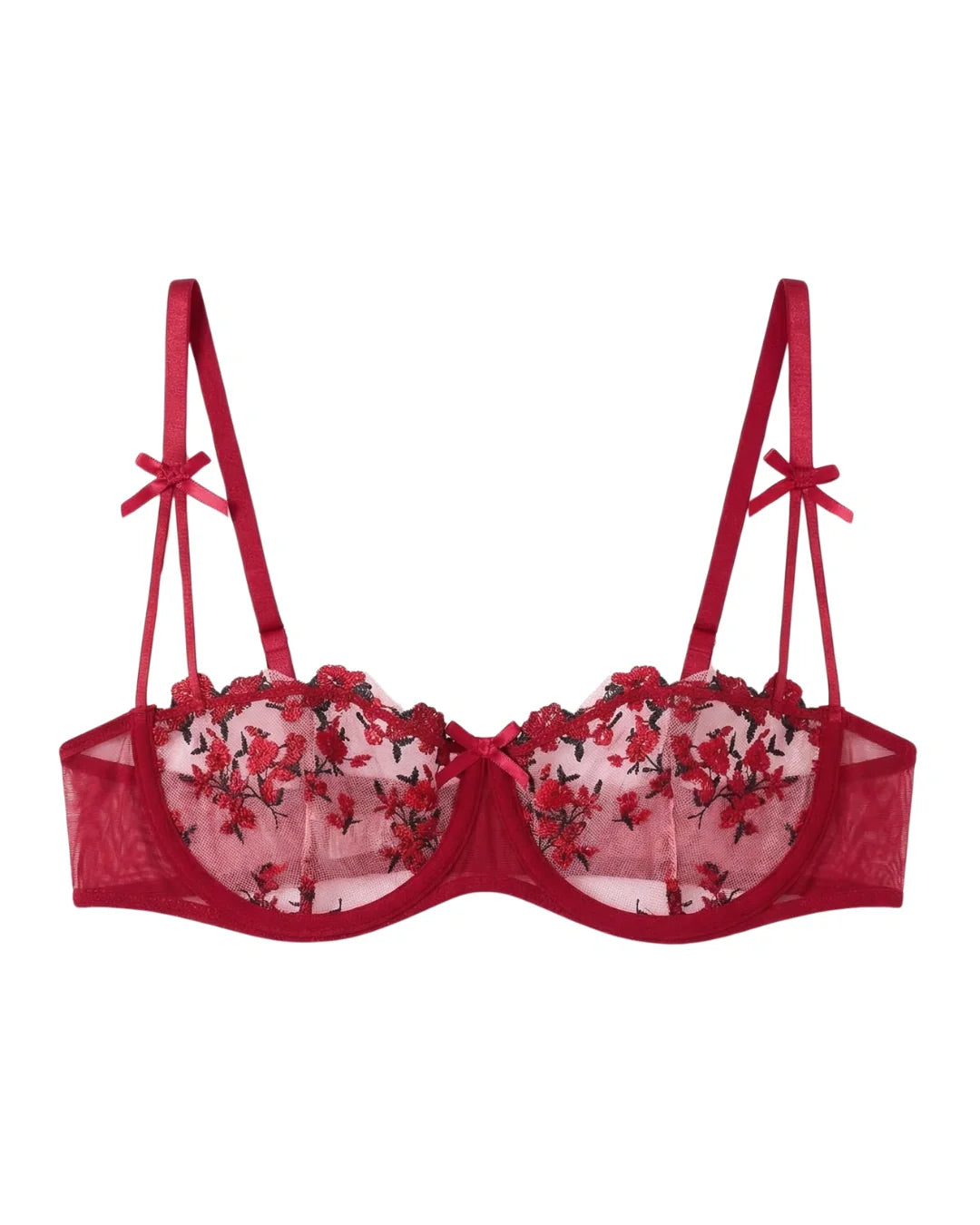 Non Padded Bra Set - Blush Veil - Maroon