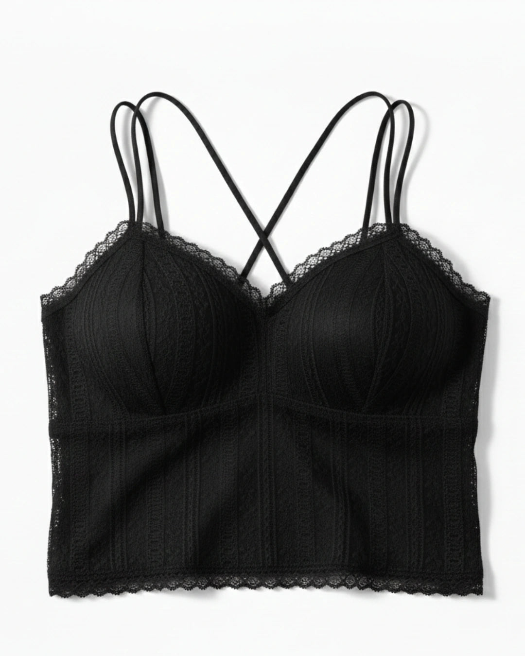 Padded Bralette - Mesh Stride - Black