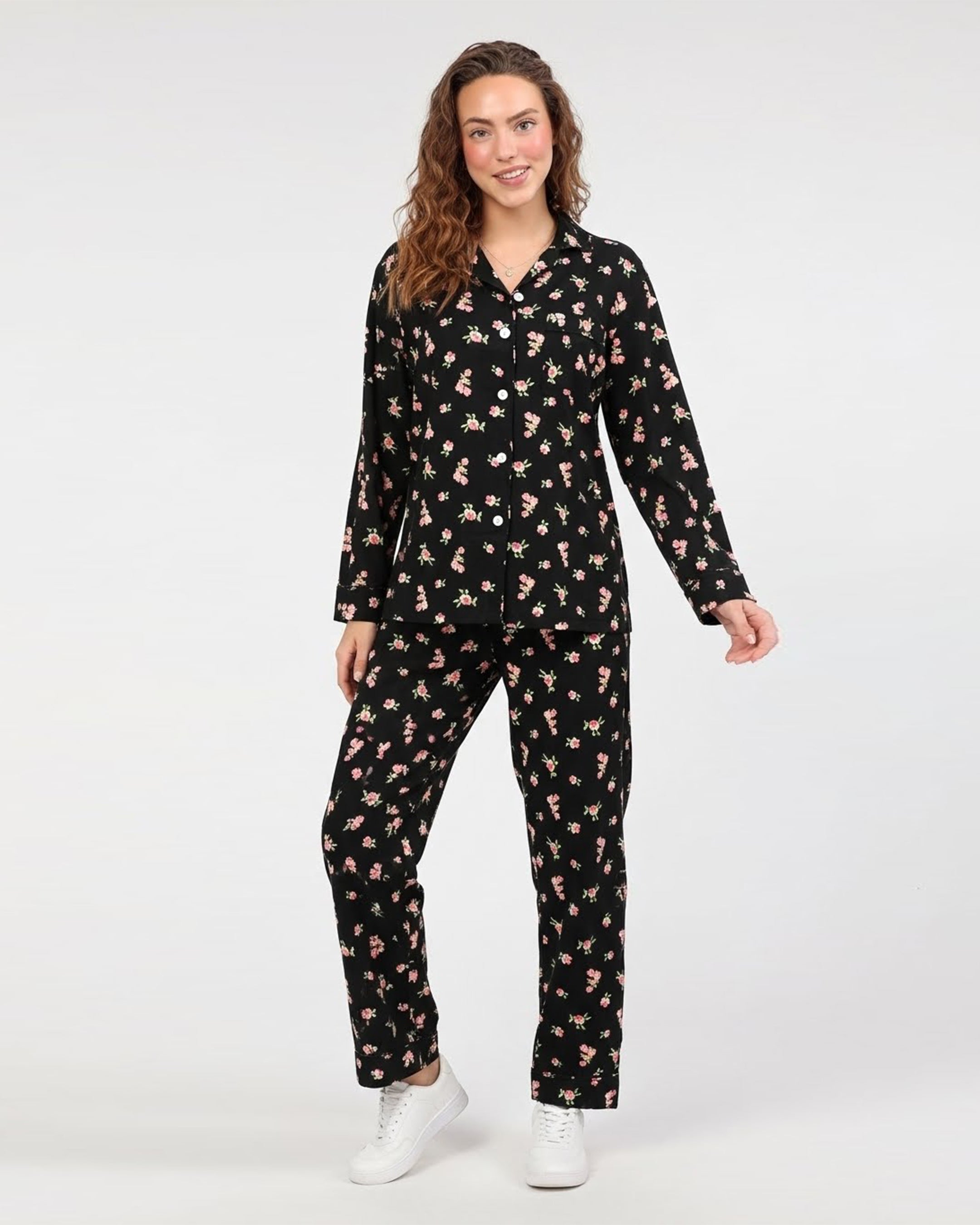 Linen Pajama Suit - Floral Ease