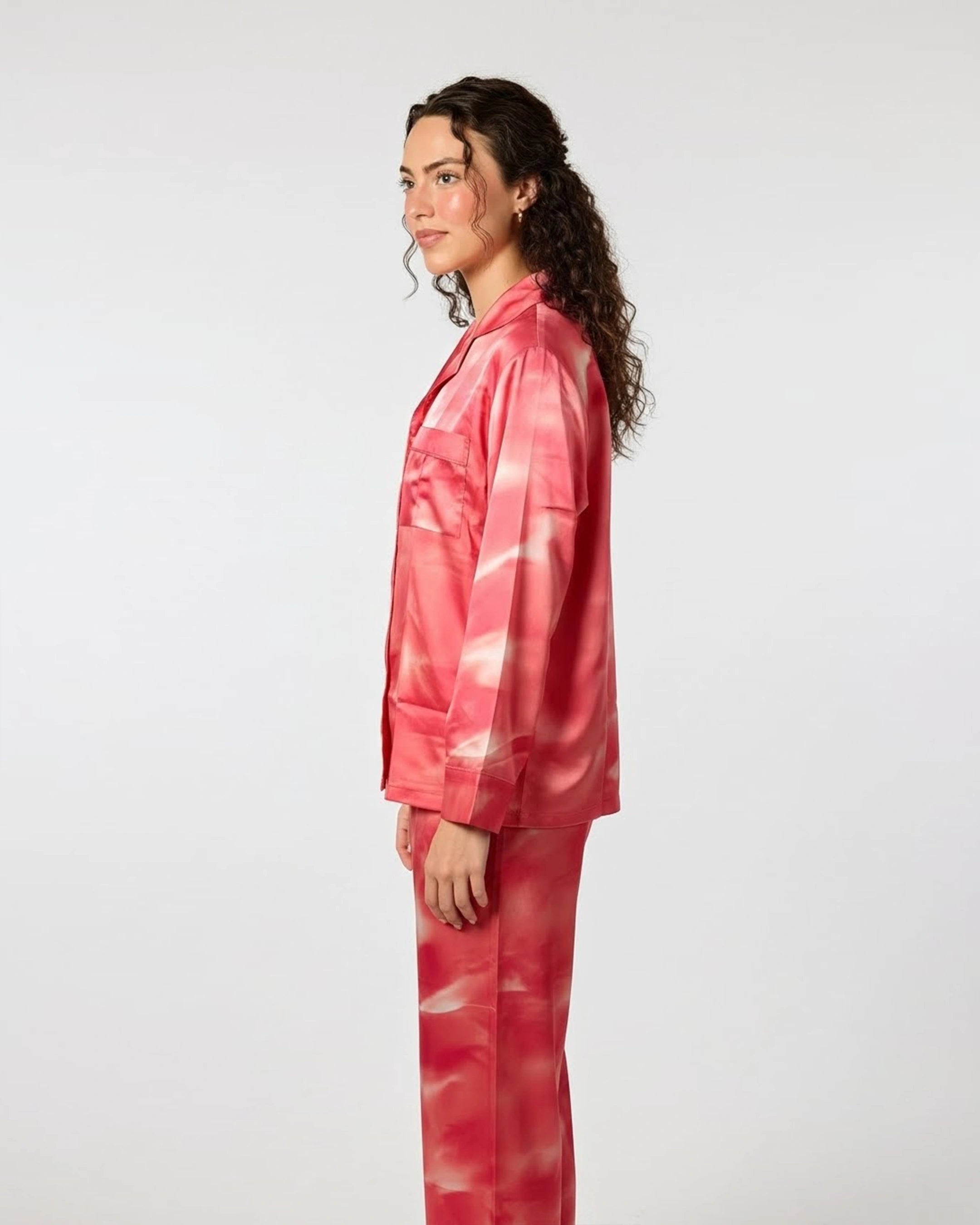 Linen Pajama Suit - Rose Dusk