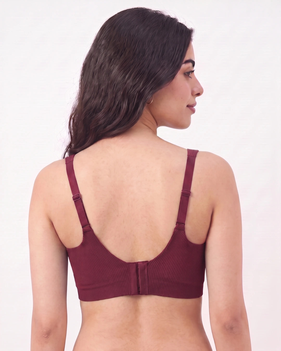 Padded Seamless Curve Bra - Maroon