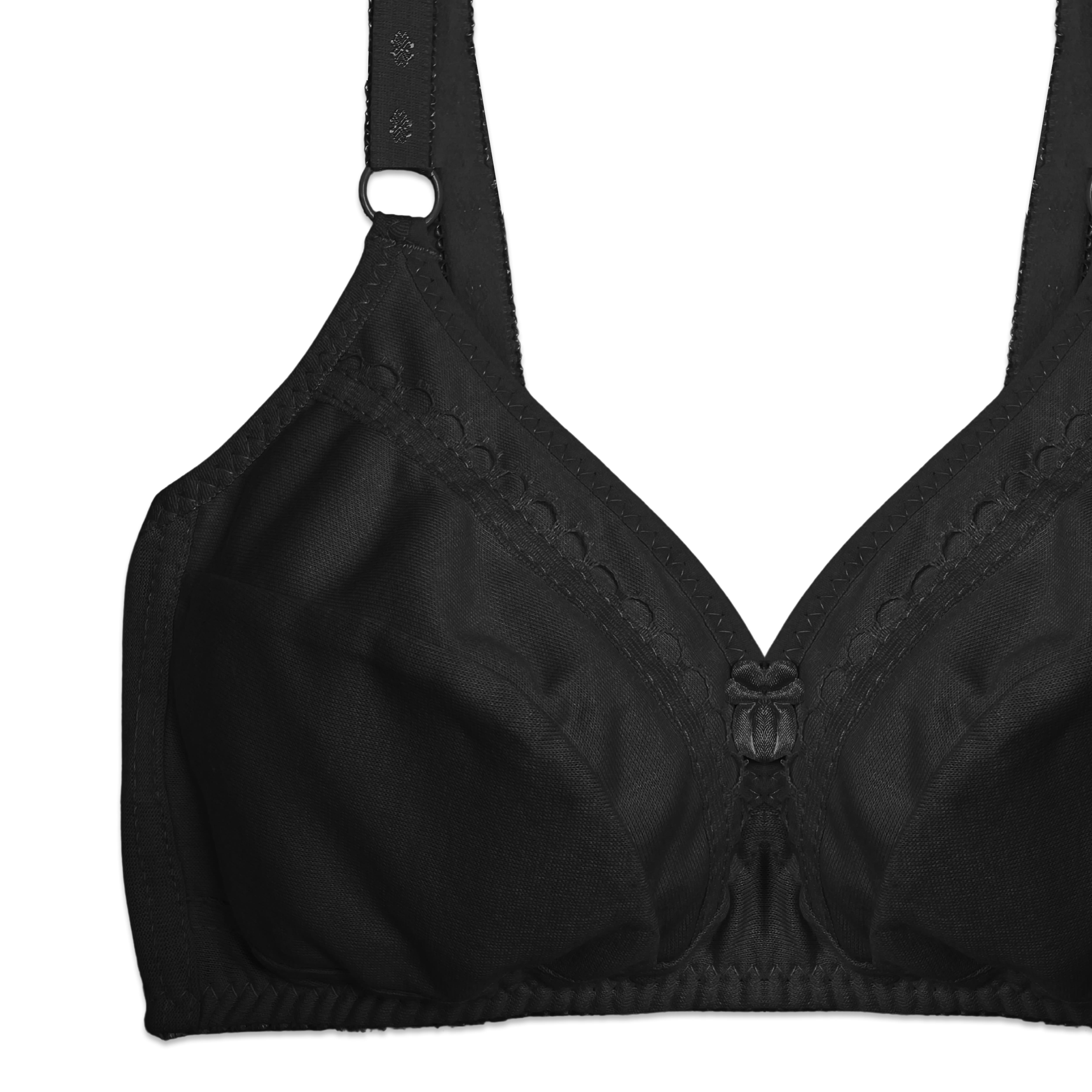 Black bra on a white background