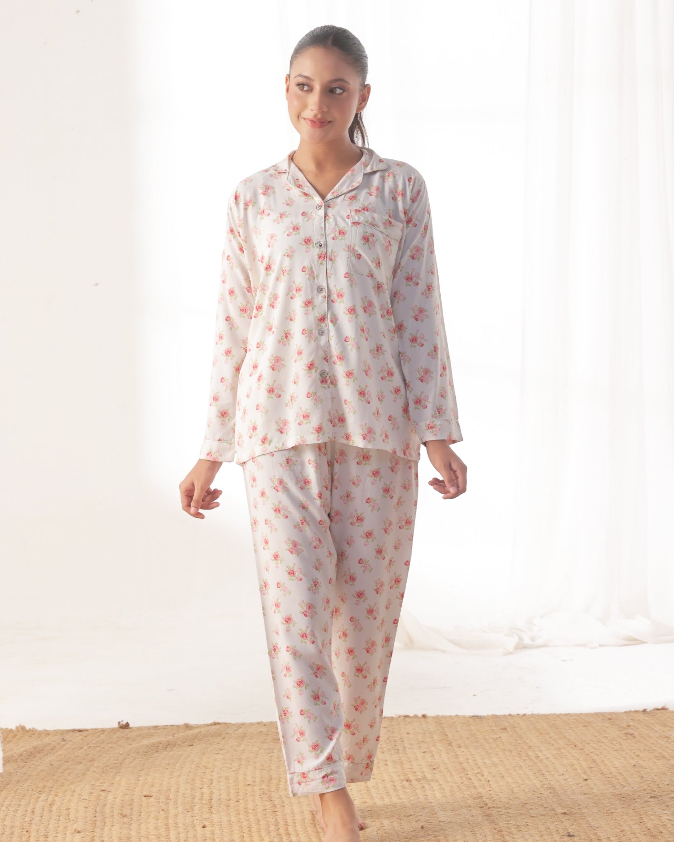 Linen Pajama Suit - Rose Whisper