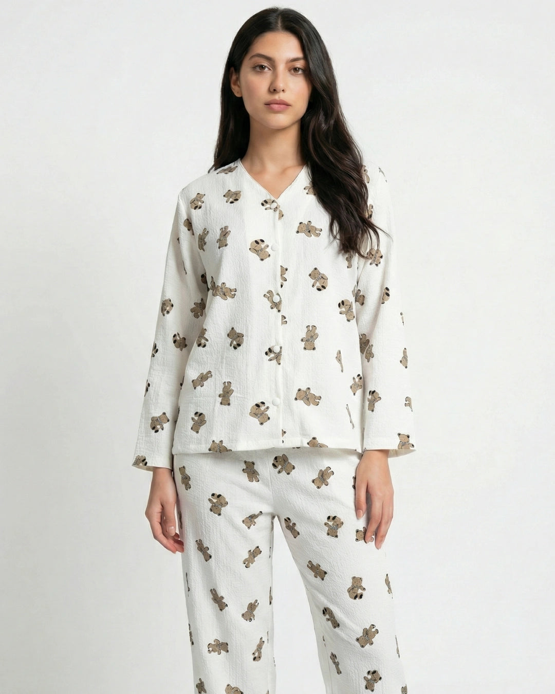 Summer Crinkled Pajama Suit - Little Teddy