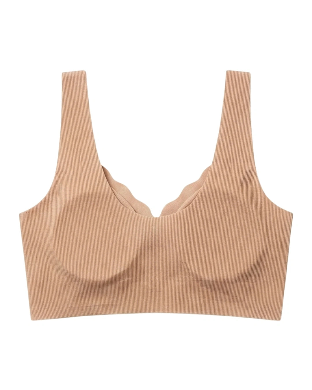 Seamless Front-Button Bra - Roselle Ribbed - Skin