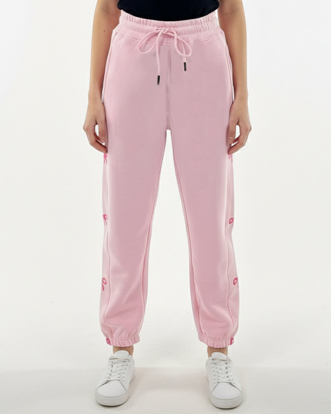 Fleece Trouser – Bow Print - Pink
