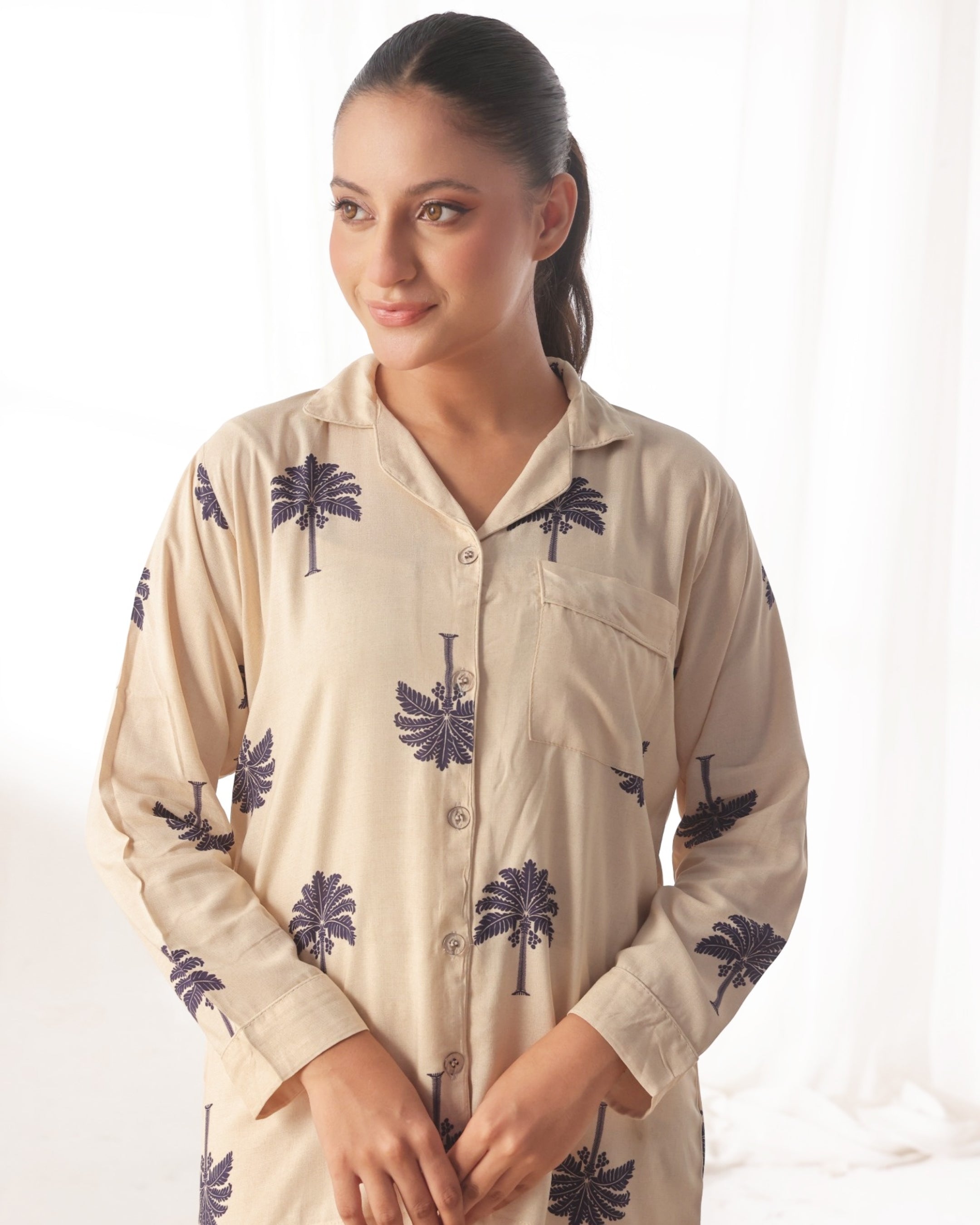 Linen Pajama Suit - Leaf Loom