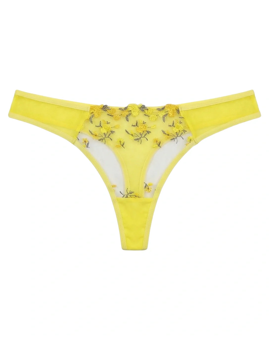 Non Padded Bra Set - Noir Rose - Yellow