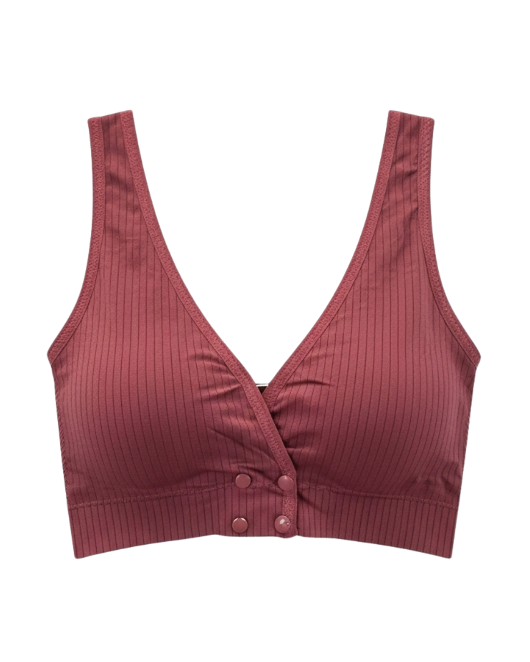 Wireless Front-Closure Cotton Bra - Softelle Maroon
