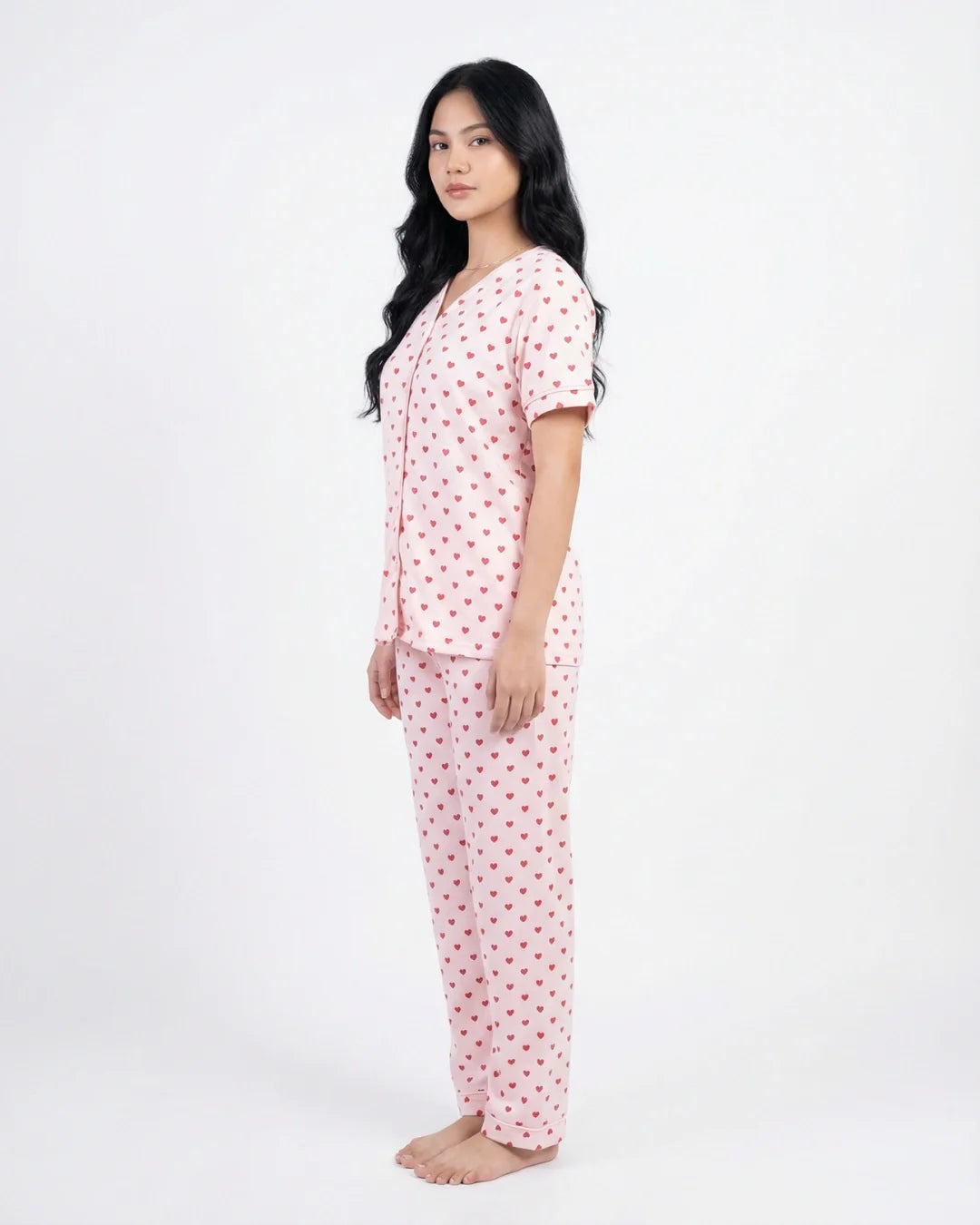 Cotton PJ Set - Heart Bliss - Pink