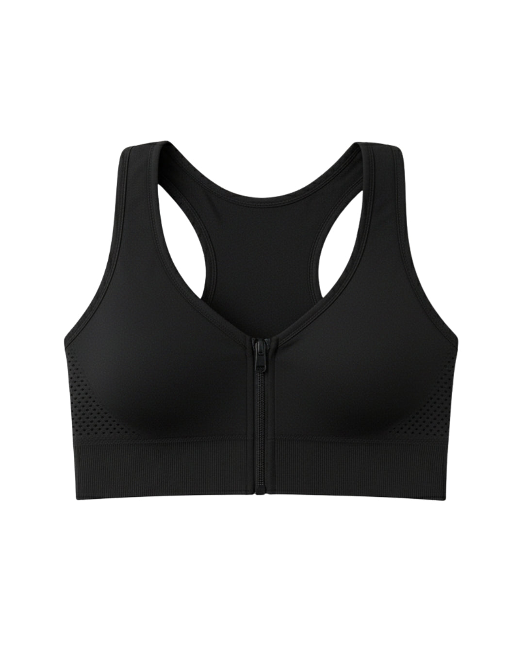 Sylas Zipper Pushup Sports Bra Black