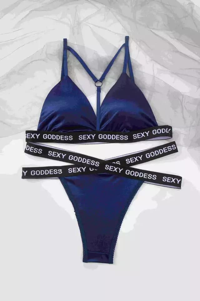 Sajiero Brief Bralette Bikini Set blue color top quality b ra price in pakistan